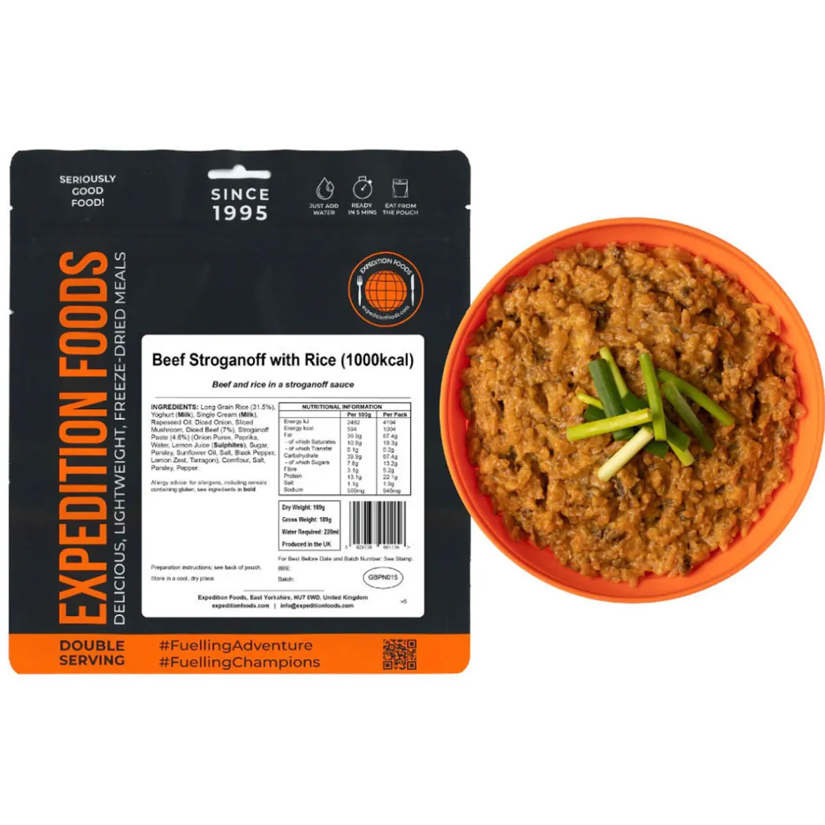 Expedition Foods Beef Stroganoff with Rice (Double Serving)