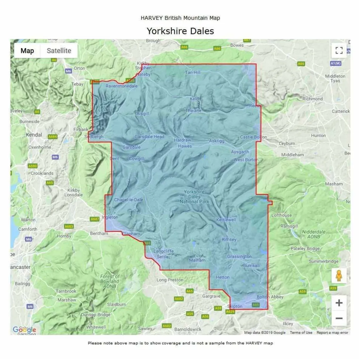 Harvey Maps British Mountain Map - Yorkshire Dales