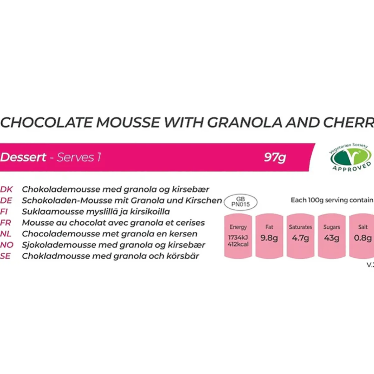Expedition Foods Chocolate Mousse with Granola & Cherry