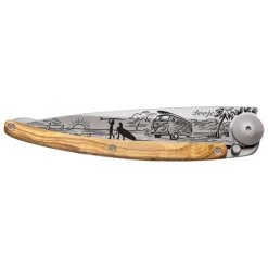 Deejo 37g Knife - Olive Wood/Van Life