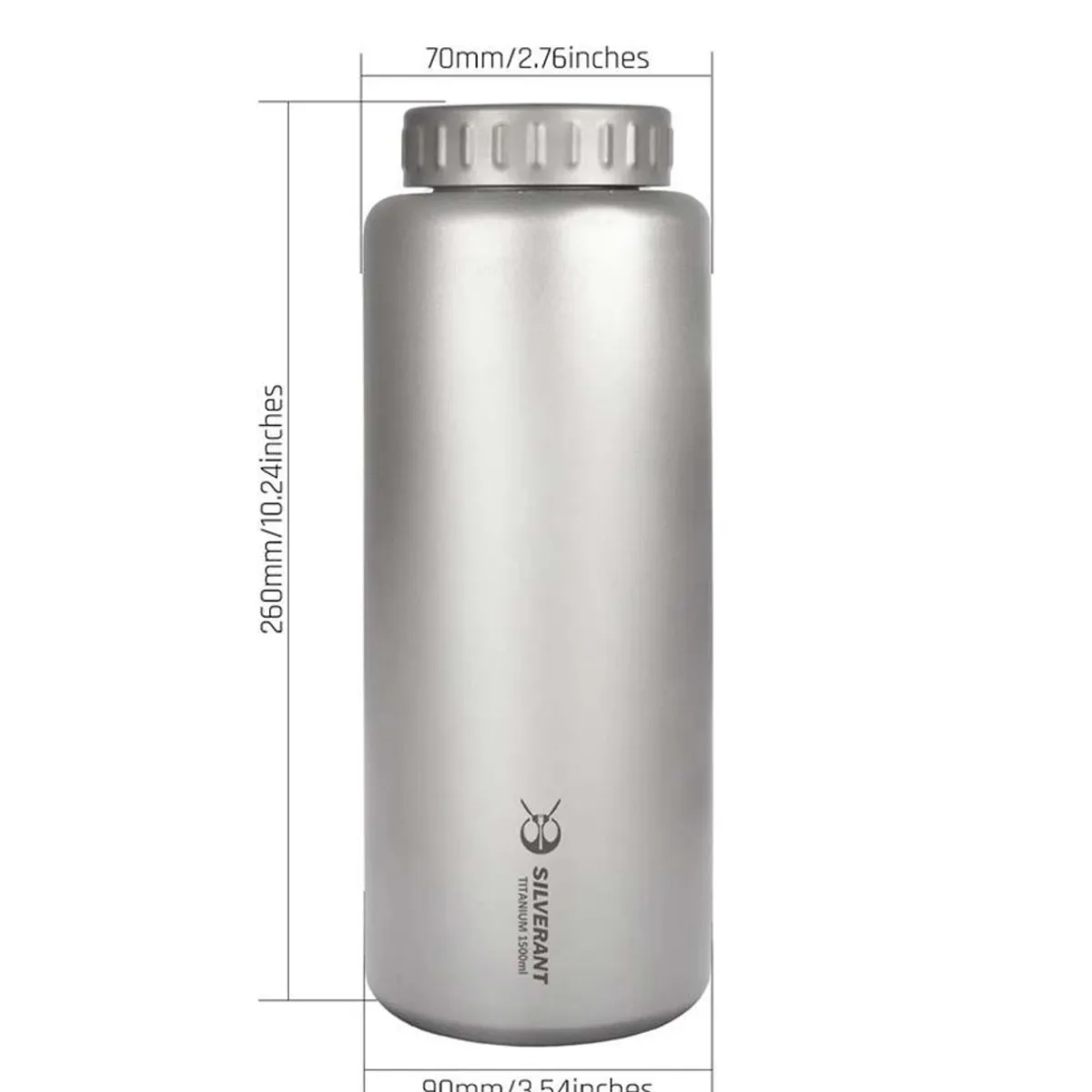 SilverAnt Large Titanium Water Bottle 1500ml - Wide Mouth