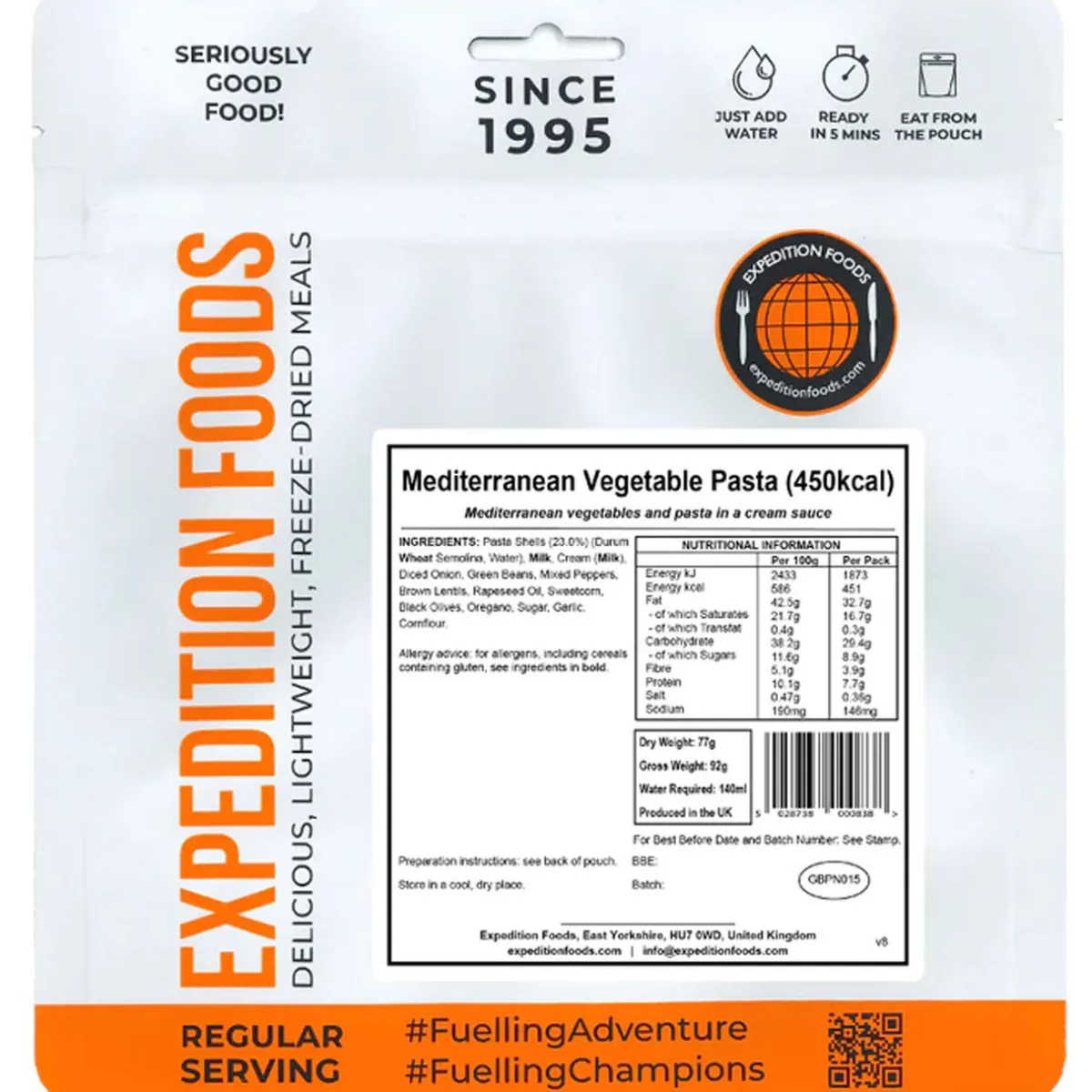 Expedition Foods Mediterranean Vegetable Pasta (Single Serving)