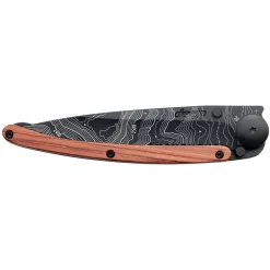 Deejo Serrated 37g Knife - Black/Topography