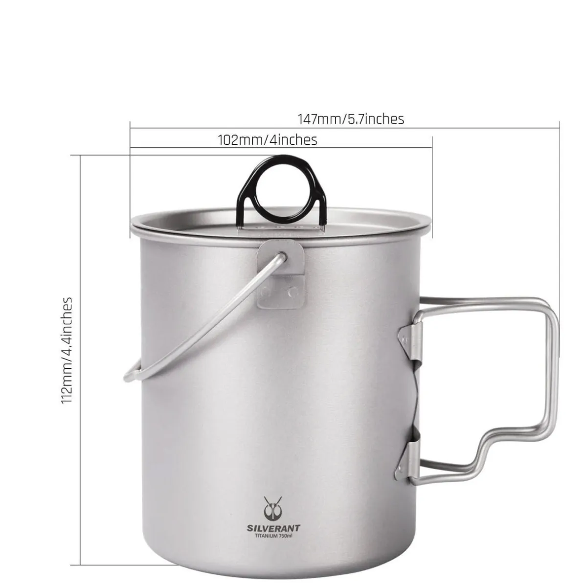 TOAKS Titanium Pot 750ml with lid and bail handle