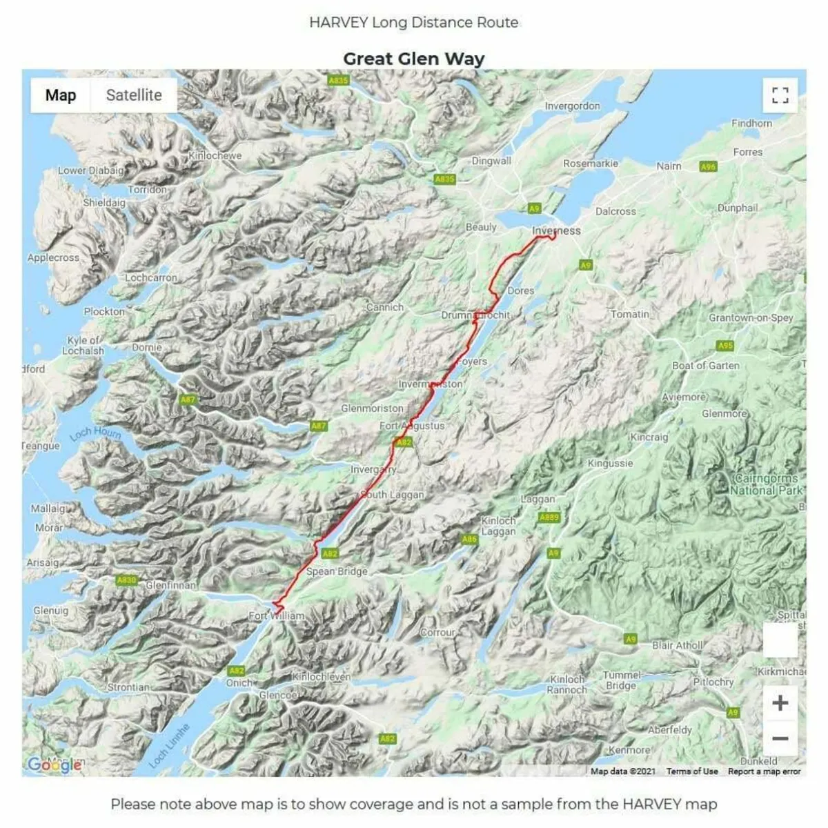 Harvey Maps Trail Map XT40 - Great Glen Way