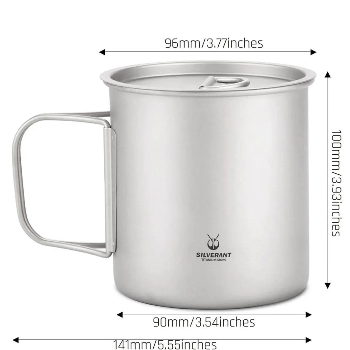 SilverAnt Ultralight Titanium Cup with Lid 600ml