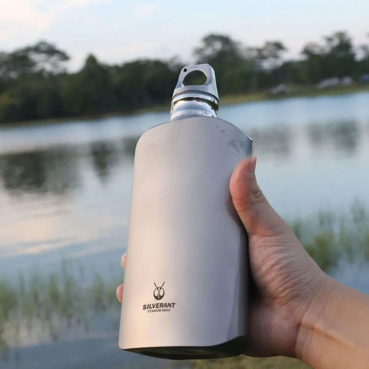 SilverAnt Ultralight Titanium Water Bottle 600ml - Slim