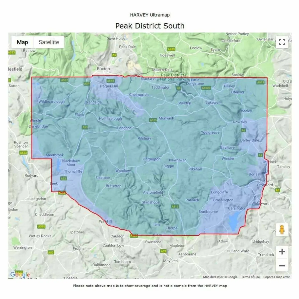 Harvey Maps UltraMap XT40 - Peak District South