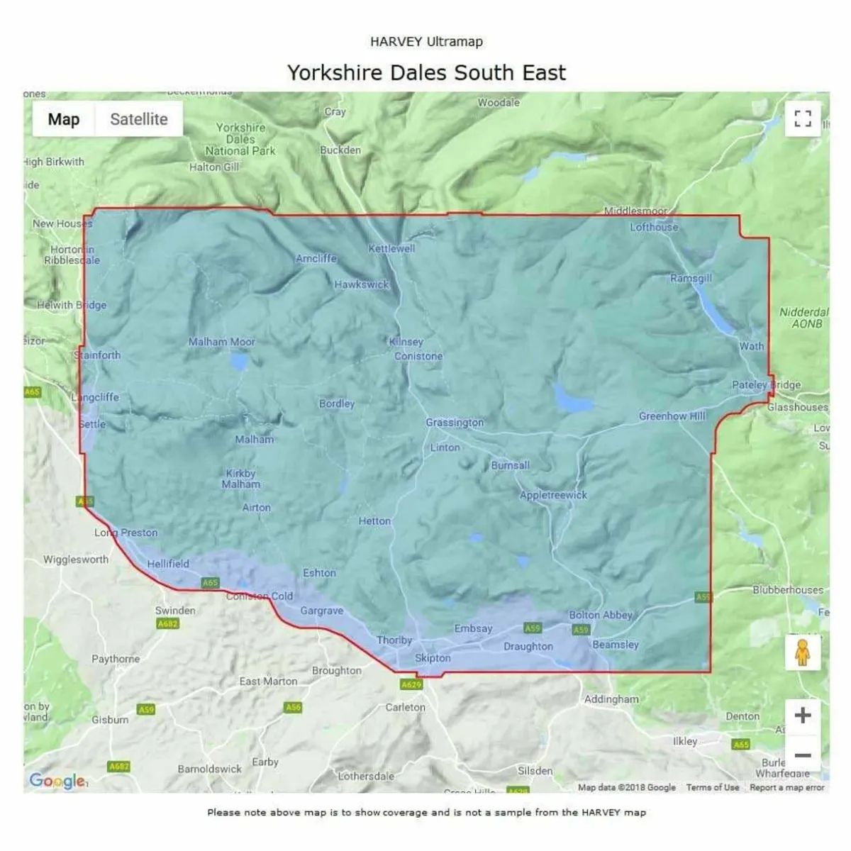 Harvey Maps UltraMap XT40 - Yorkshire Dales South East